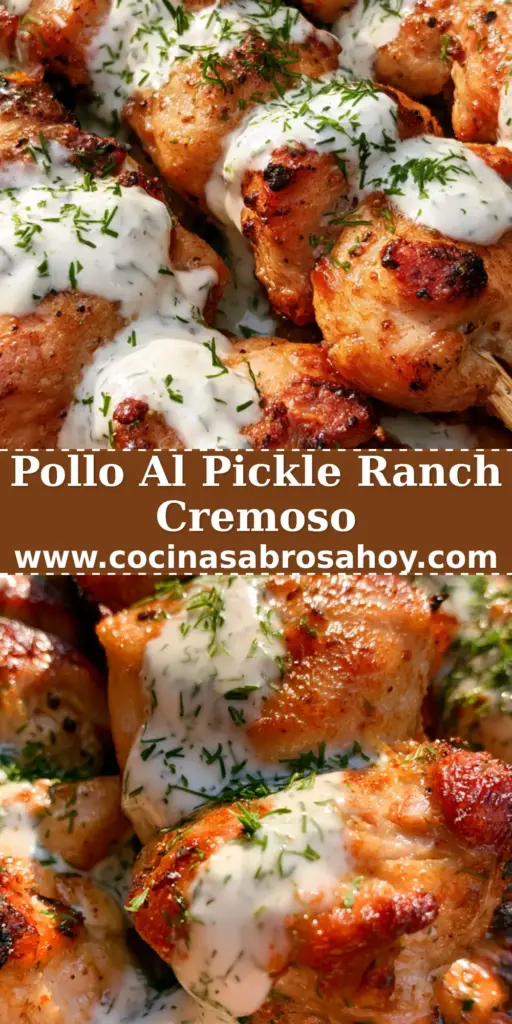 Primer plano de brochetas de pollo doradas en freidora de aire con salsa ranch de eneldo y hierbas frescas.