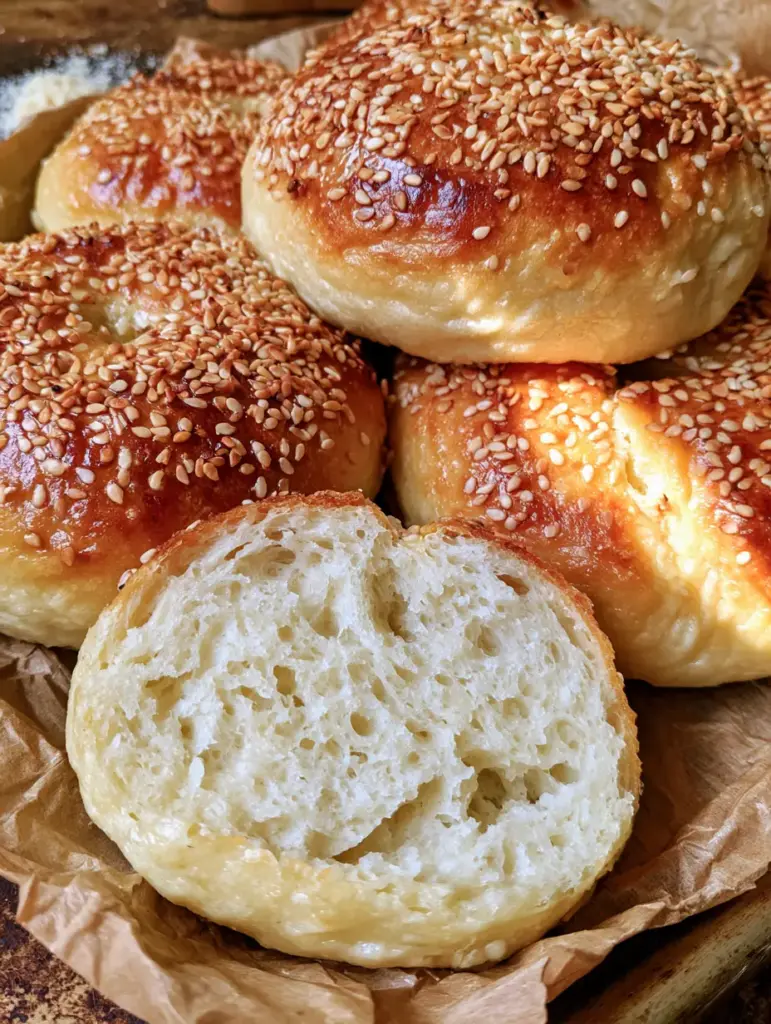 Pan Para Hamburguesa Keto: La Receta Definitiva para un Pan Esponjoso y Crujiente 1 Bandeja de pan para hamburguesa keto con glaseado de huevo y sésamo en una cocina rústica.