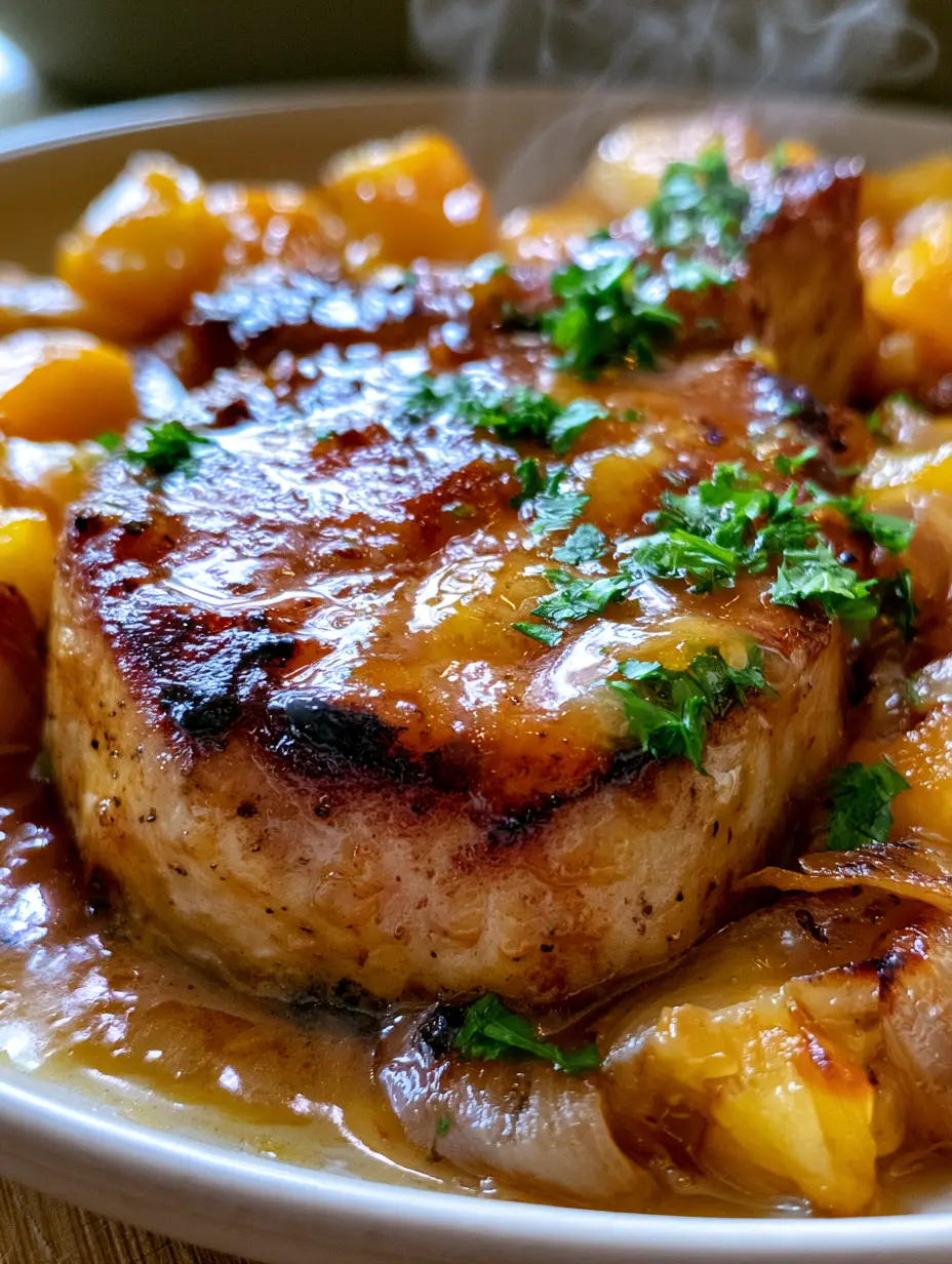 Chuletas cerdo piña jengibre: La Guía Definitiva para un Glaseado Caramelizado Perfecto 3 Primer plano de la textura sellada de las chuletas cerdo piña jengibre con bordes carbonizados.
