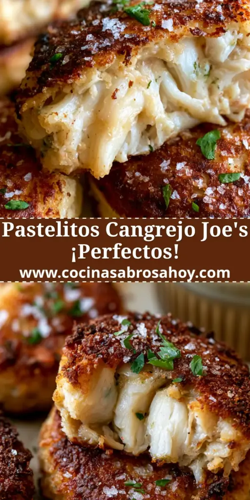 Pastelitos de cangrejo: La receta definitiva para un dorado crujiente y jugoso 4 Primer plano de pastelitos de cangrejo dorados con limón y perejil sobre madera oscura. (pastelitos de cangrejo)
