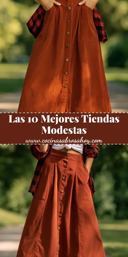 Mujer luciendo una falda maxi roja y top crema, ejemplo de ropa modesta online.