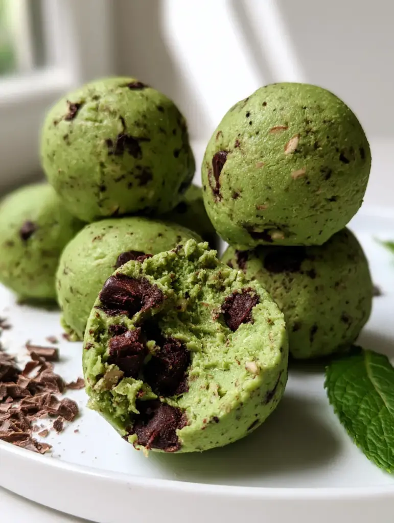 Bolitas de proteína servidas en un plato minimalista en una cocina iluminada con luz natural.